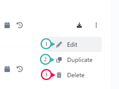 Hook2.us QR code submenu accessed by clicking the icon at the end of a QR code on the QR codes page. Details are explained below the image.